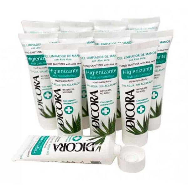 Gel limpiador de manos hidroalcohólico con aloe vera Dicora 75 ml - 12 uds Vetonek