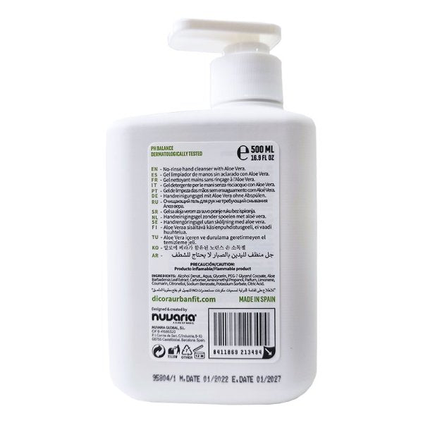 Gel limpiador hidroalcohólico con aloe vera Dicora 500 ml - Caja de 5 uds Vetonek