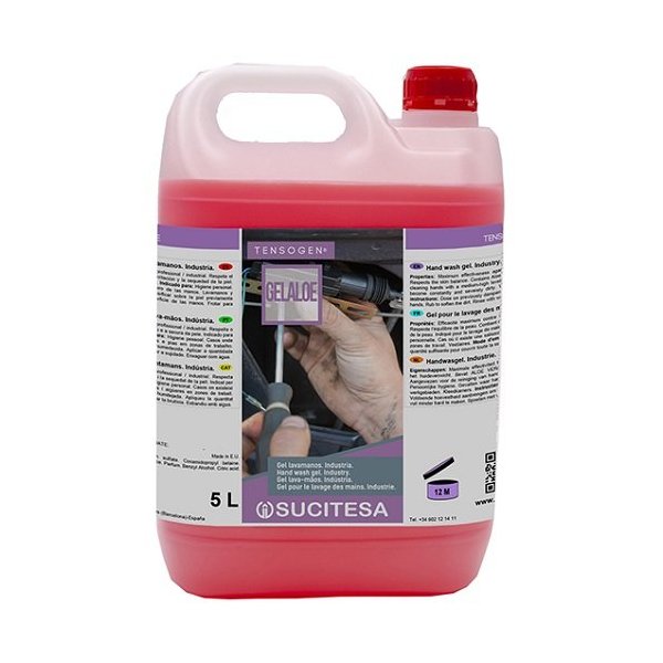 TENSOGEN Gel Aloe - Jabón de Manos Quitagrasa para Industria 5L Vetonek