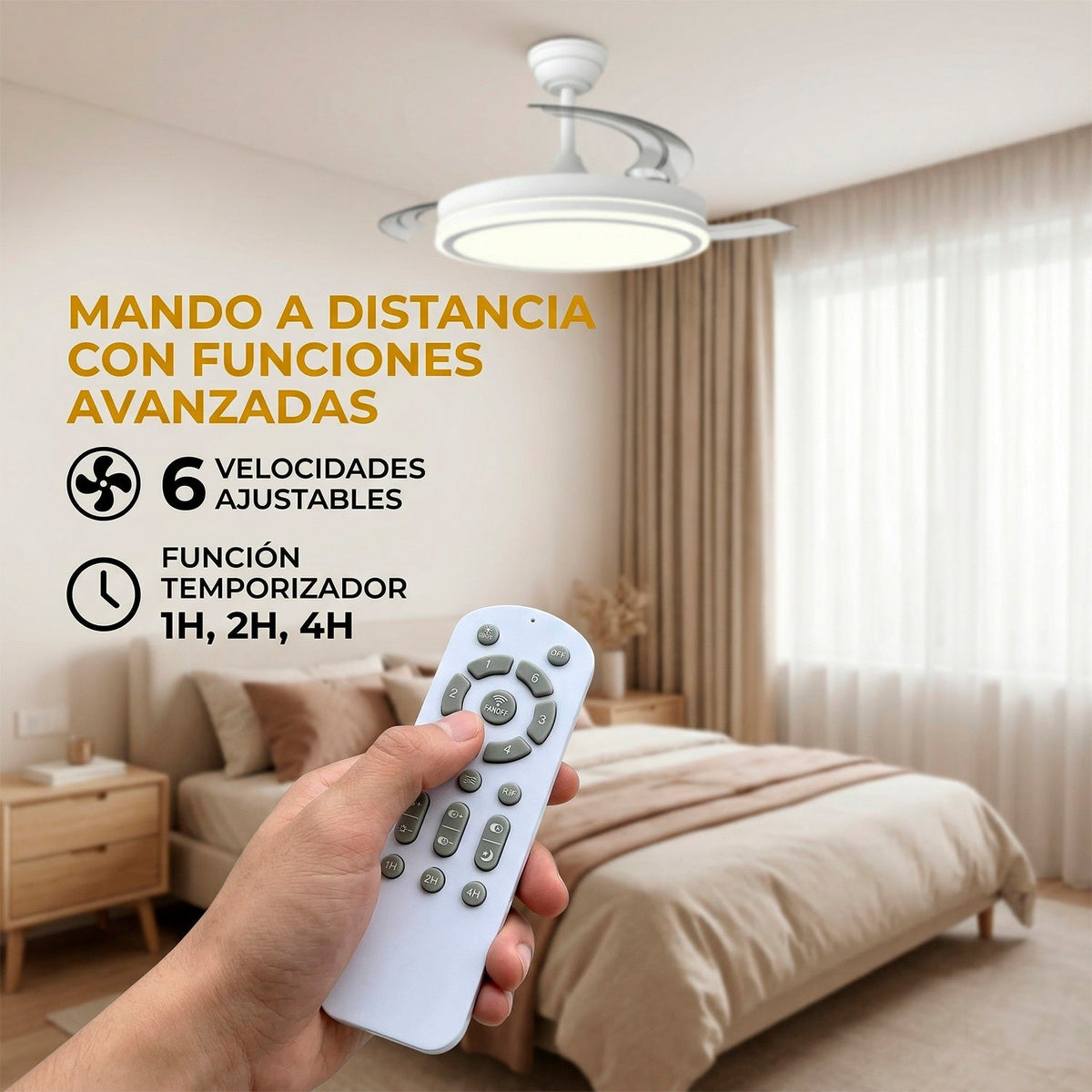 Ventilador Dc Blanco/Plata Función Verano-Invierno 60w 6980lm 3500-4000-6500k — Vetonek (5)