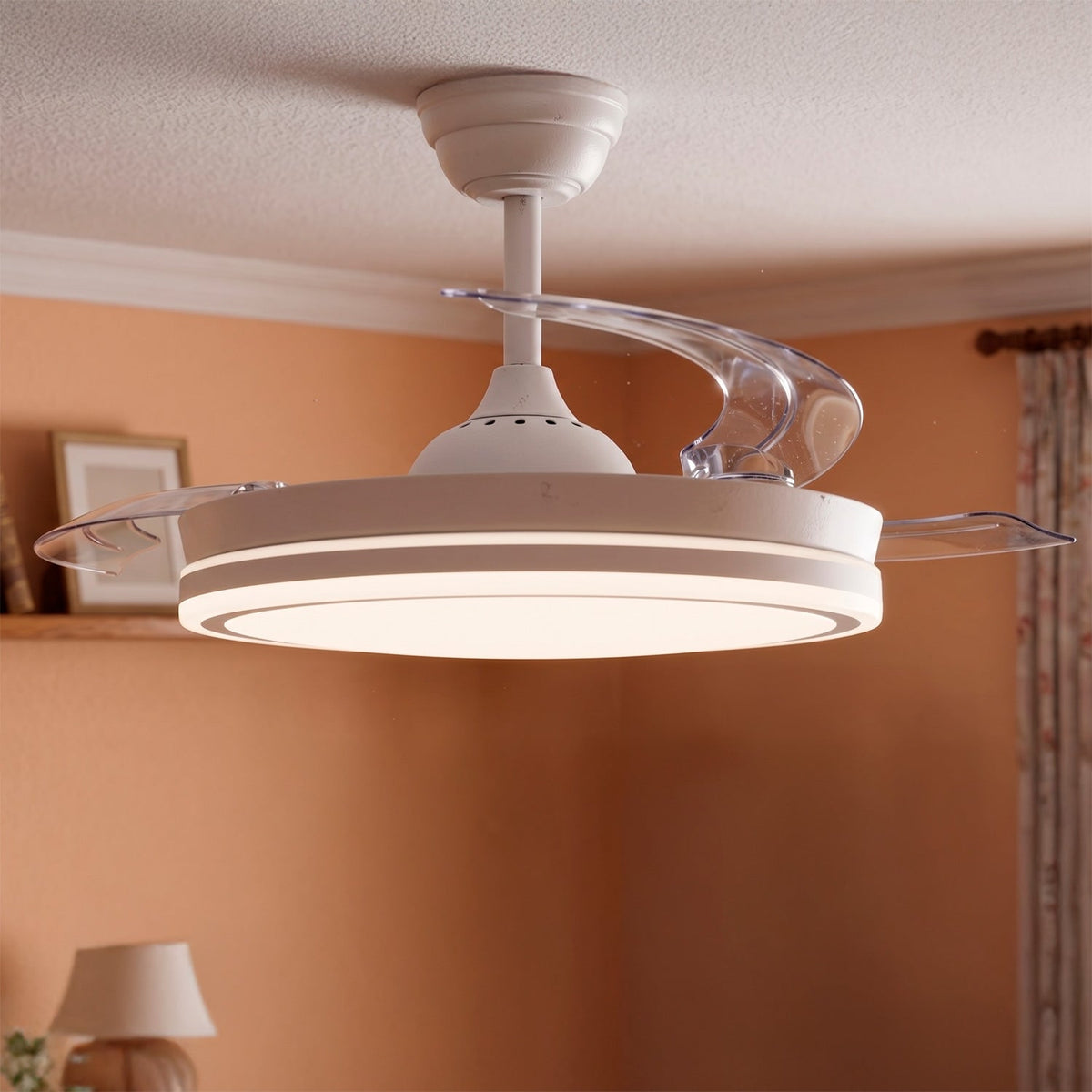 Ventilador DC"Martina" Función Verano-Invierno 48W Blanco 3 Aspas 5040lm 3500-4000-6500k Remoto y Temporizador — Vetonek (2)