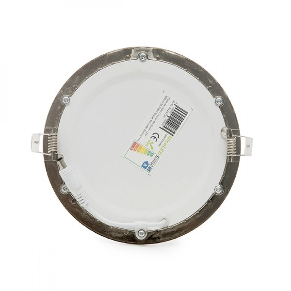 Placa LED 12W 1200Lm 6000ºK Circular Niquel Satinado — Vetonek (5)