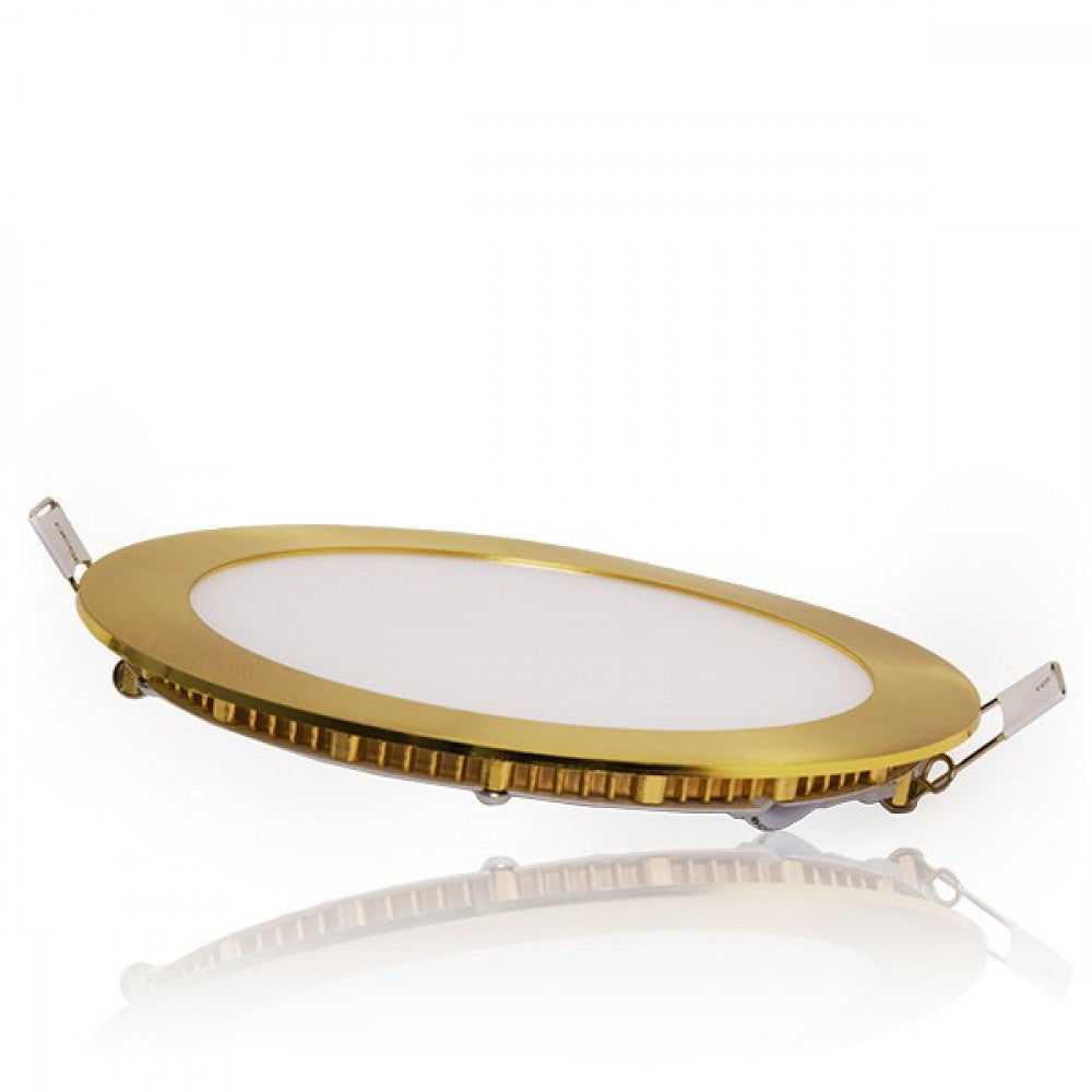 Placa LED 12W 1200Lm 2700ºK Circular Dorado — Vetonek