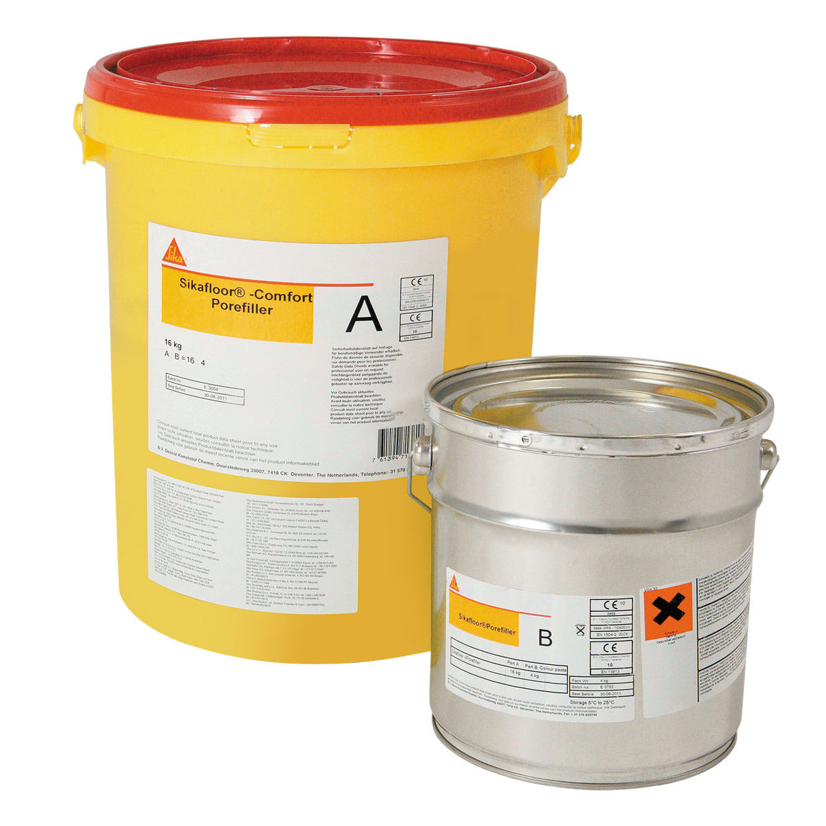 Juego A+B de 20 kg de Sikafloor® Comfort Porefiller de Sika, sellaporos de poliuretano bicomponente para sistemas ComfortFloor de interior - Vetonek