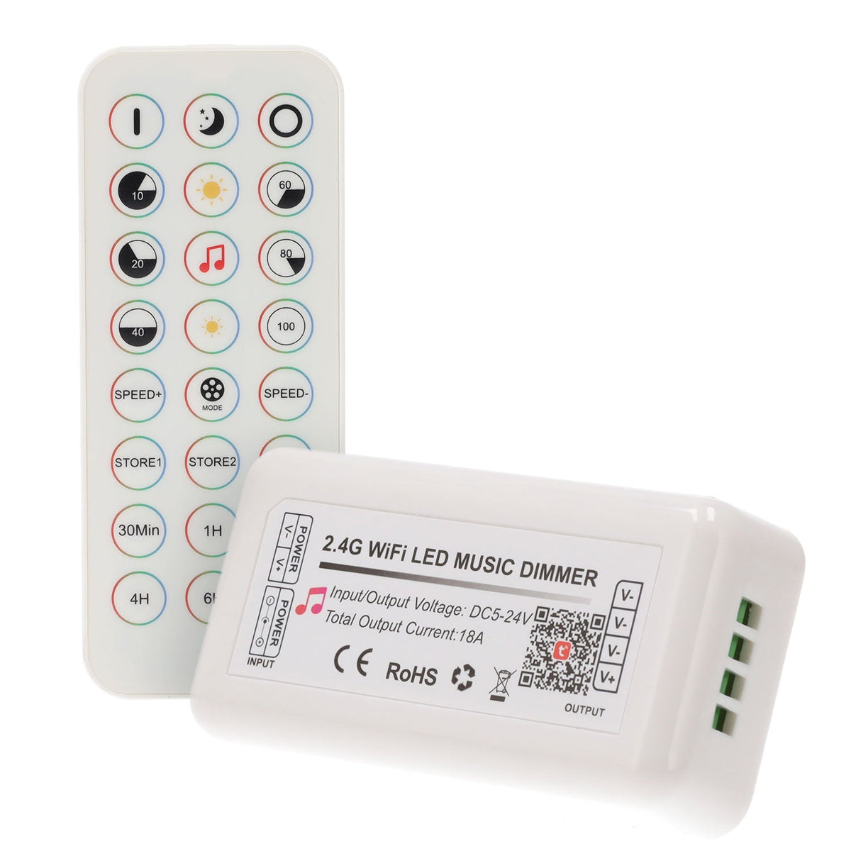 Dimmer Tira de LEDs WIFI Tuya 2,4G Control Remoto 24 Teclas — Vetonek