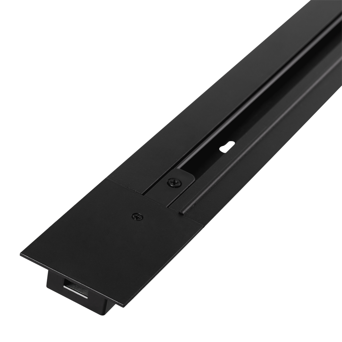 Carril Monofásico Empotrable para Focos LED 2M Negro — Vetonek