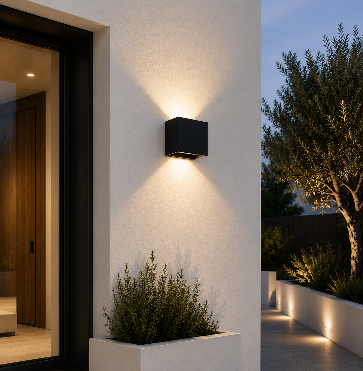 Aplique LED para Exterior 2x5W 100Lm/W IP65 Negro 4000K — Vetonek