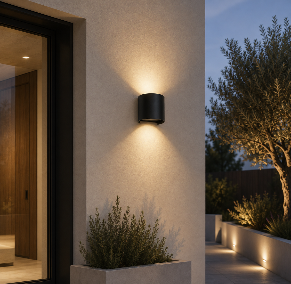 Aplique LED Exterior 2x5W 100Lm/W IP65 Negro 4000K — Vetonek