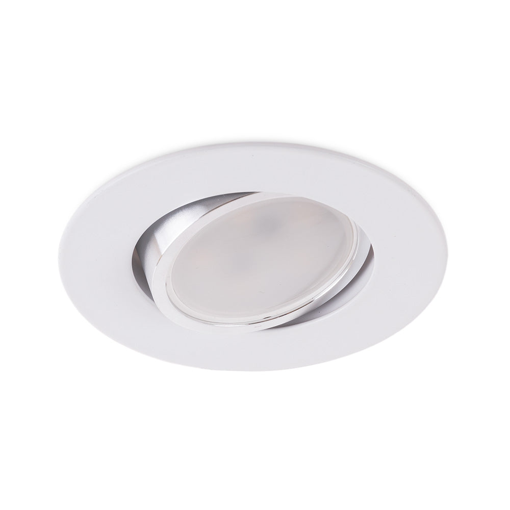 Aro Foco Downlight Circular Basculante Aluminio Blanco 93mm — Vetonek (2)