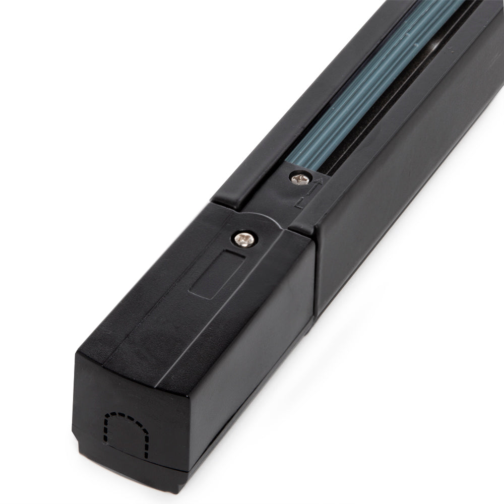 Carril Trifásico Focos de LED Negro 2M — Vetonek