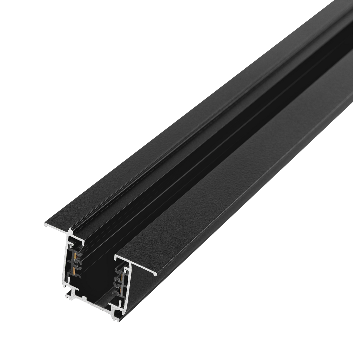 Carril Trifásico Empotrable para Focos LED Negro 1M — Vetonek