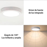Plafón de Superficie LED 100Lm/W 18W 1800Lm 6000ºK IP20 — Vetonek (6)