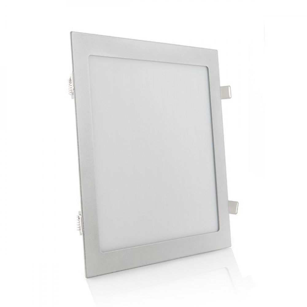 Placa LED 25W 2.180Lm 6000ºK Cuadrada Plata — Vetonek