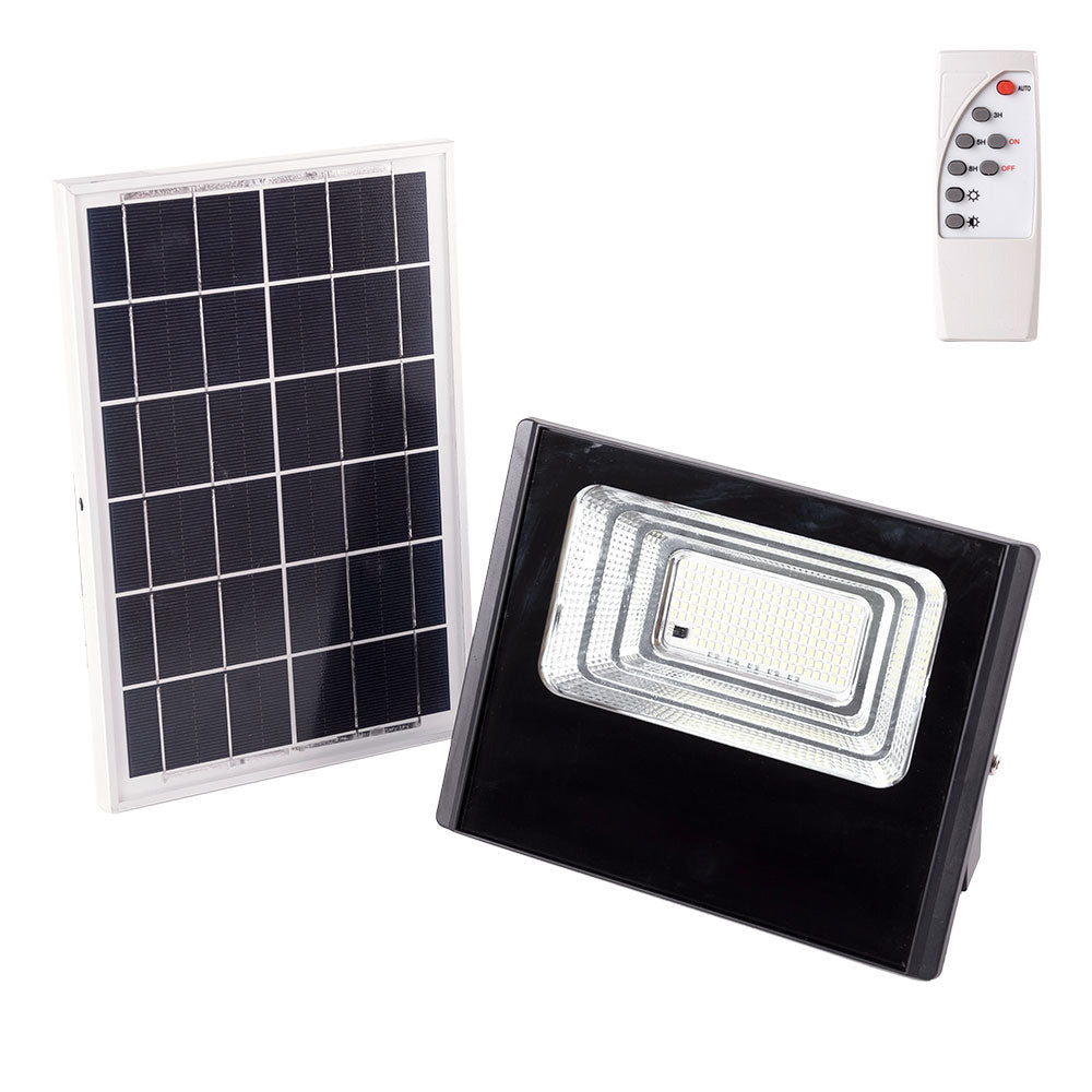 Proyector LED solar 45W 6500K Panel: Bateria 6V/6W: Control remoto 3,2V/3000MaH — Vetonek