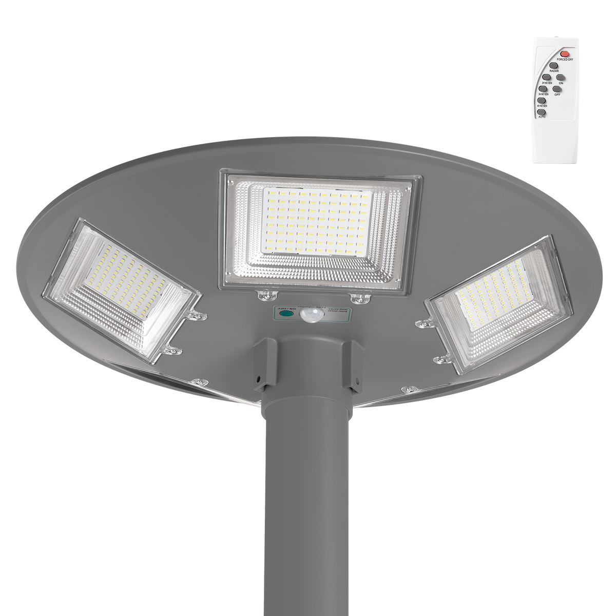 Luminaria Solar LED 150W 15000Lm 6000ºK IP67 Panel: 6V 18W Batería: 3,2V 15000MaH Gris — Vetonek