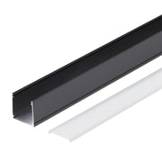 Perfil Para Tiras LED 2 metros -Negro-Difusor Opal — Vetonek (3)