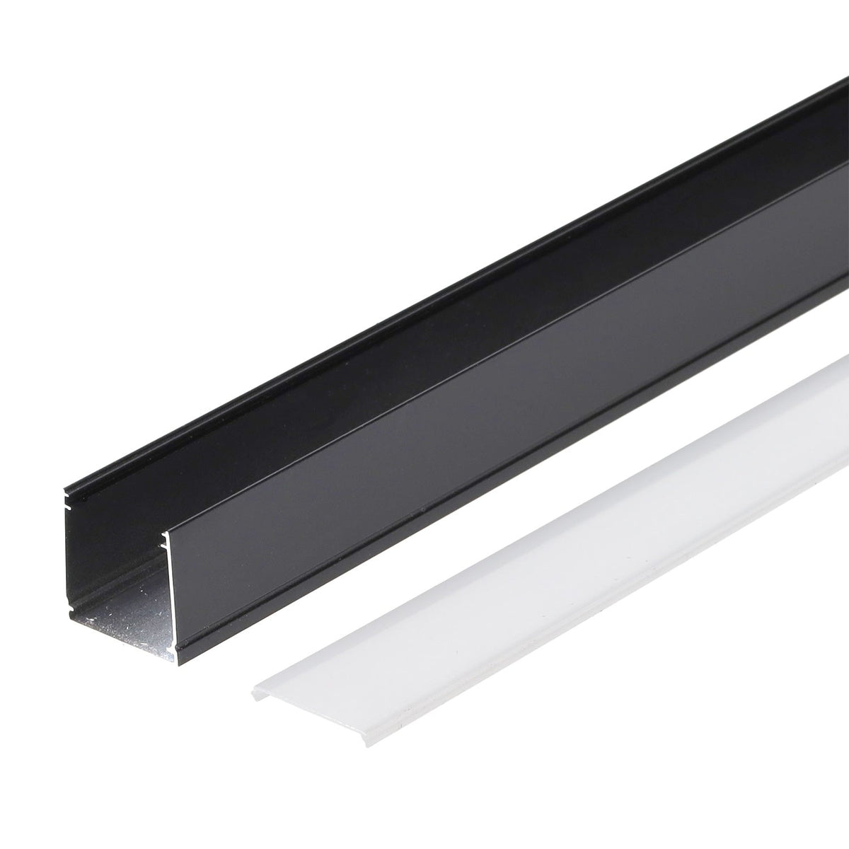 Perfil Para Tiras LED 2 metros -Negro-Difusor Opal — Vetonek (3)