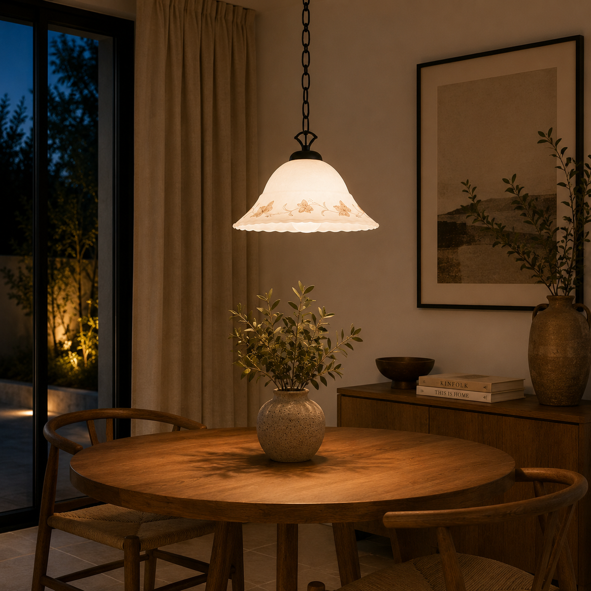 Lámpara de Araña de Estilo Clásico FOGLIA E27 1 Luz ( — Vetonek
