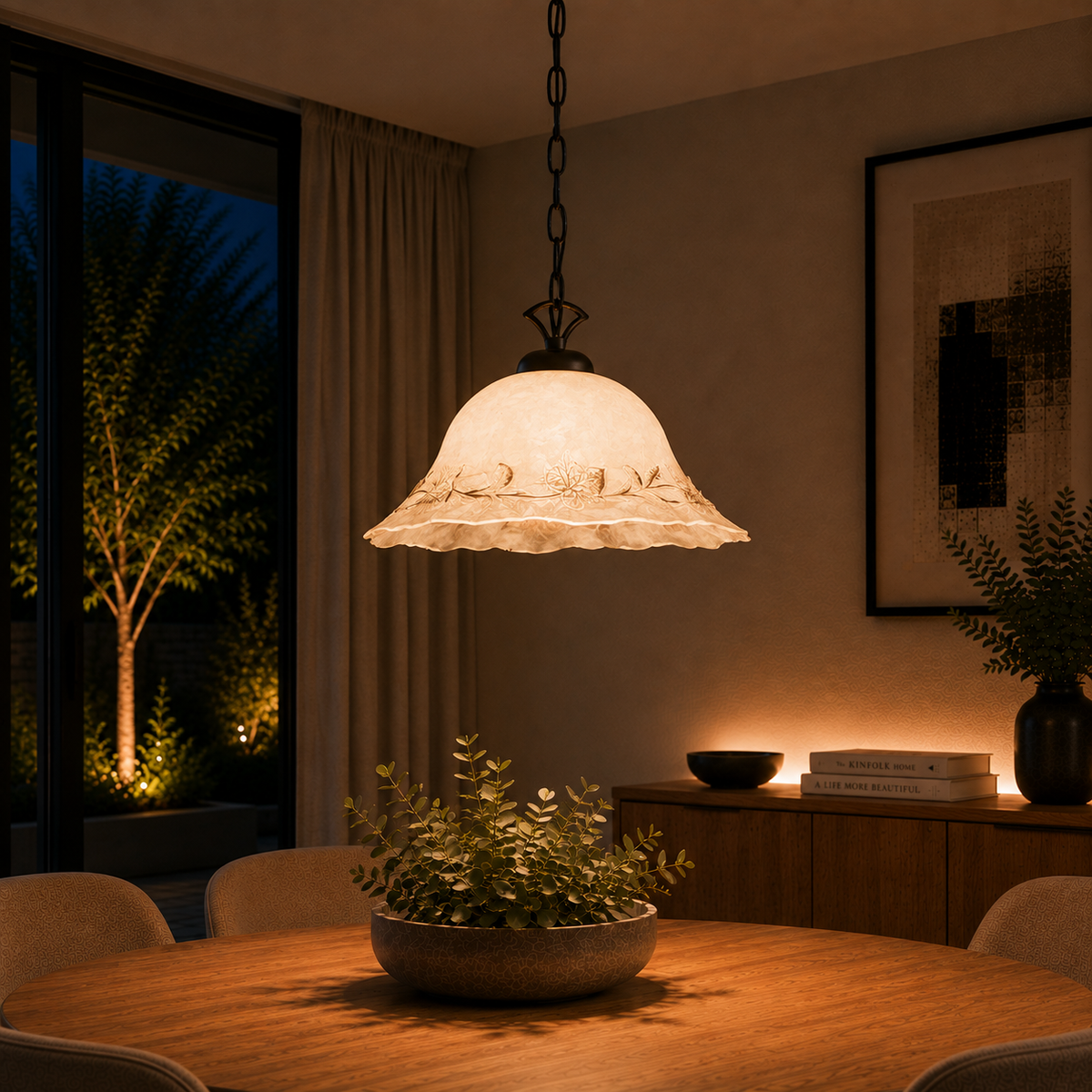 Lámpara Colgante de Estilo Clásico FOGLIA E27 1 Luz ( — Vetonek