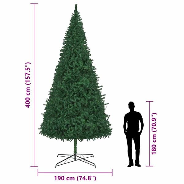 Árbol de Navidad Verde 400 cm PVC - Vetonek