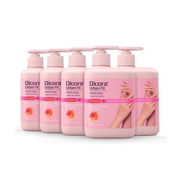 Jabón de Manos Vitamina C - Cítricos y Melocotón 500 ml (Pack 5) Vetonek