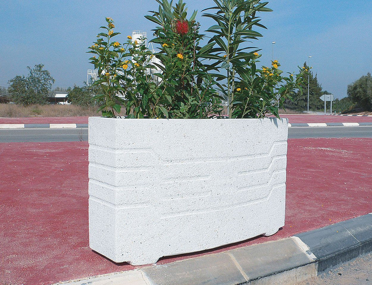 Jardinera Villalba antivandálica de hormigón blanco