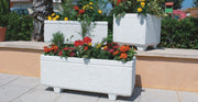 Jardineras modernas de hormigón blanco