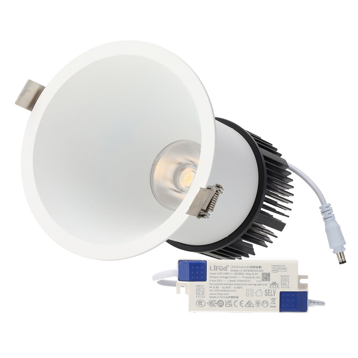 Downlight Empotrable LED 15W 90Lm/W CRI>95 4000ºK Driver Lifud — Vetonek