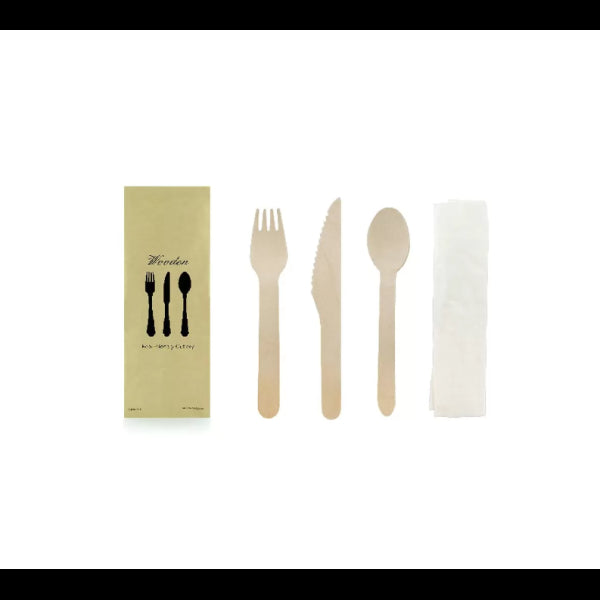 Kit de Cubiertos de Madera Eco-Friendly First Pack - 50 Unidades - Vetonek