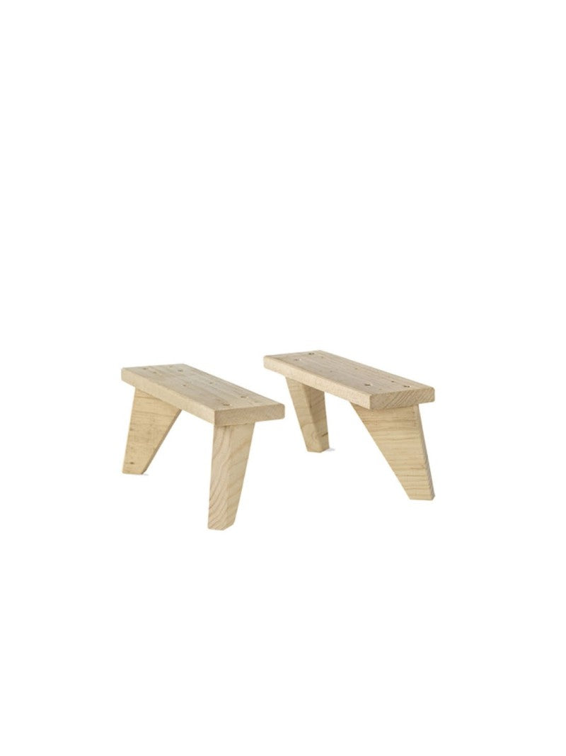 Kit de 2 patas de madera maciza de pino - 13,5 cm Astideco