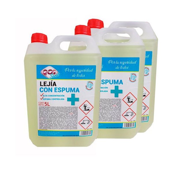 Lejía con detergente clorado - Caja 3 garrafas 5L Vetonek