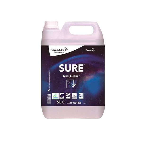 Diversey SURE Glass Cleaner - Limpiacristales Ecológico 5L Vetonek