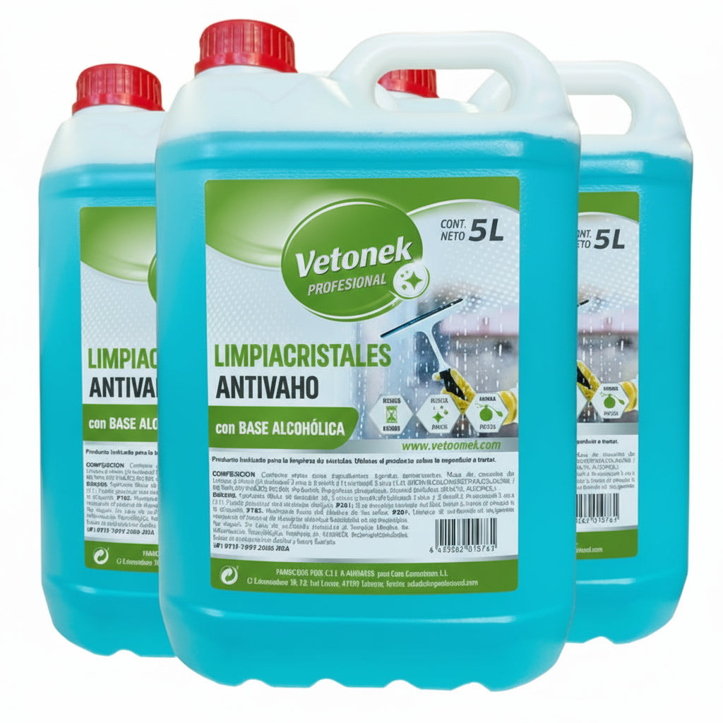 Limpiacristales Antivaho Profesional - Secado Rápido 5L Vetonek