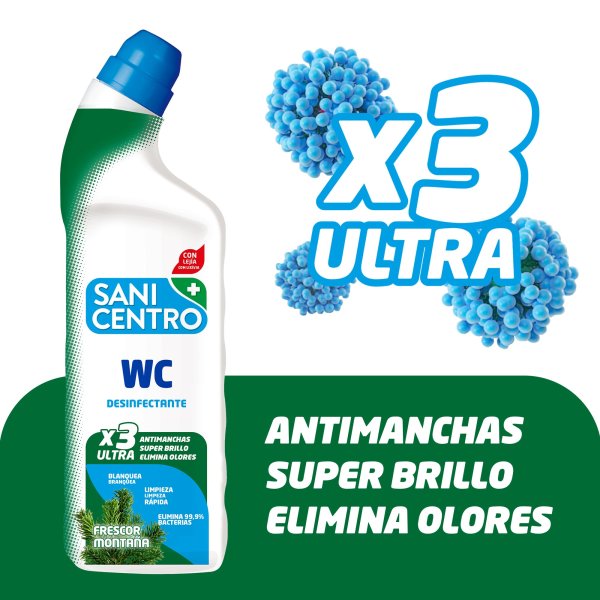 Gel WC antical de Sanicentro con lejía 4 en 1 - Caja 12 uds Vetonek