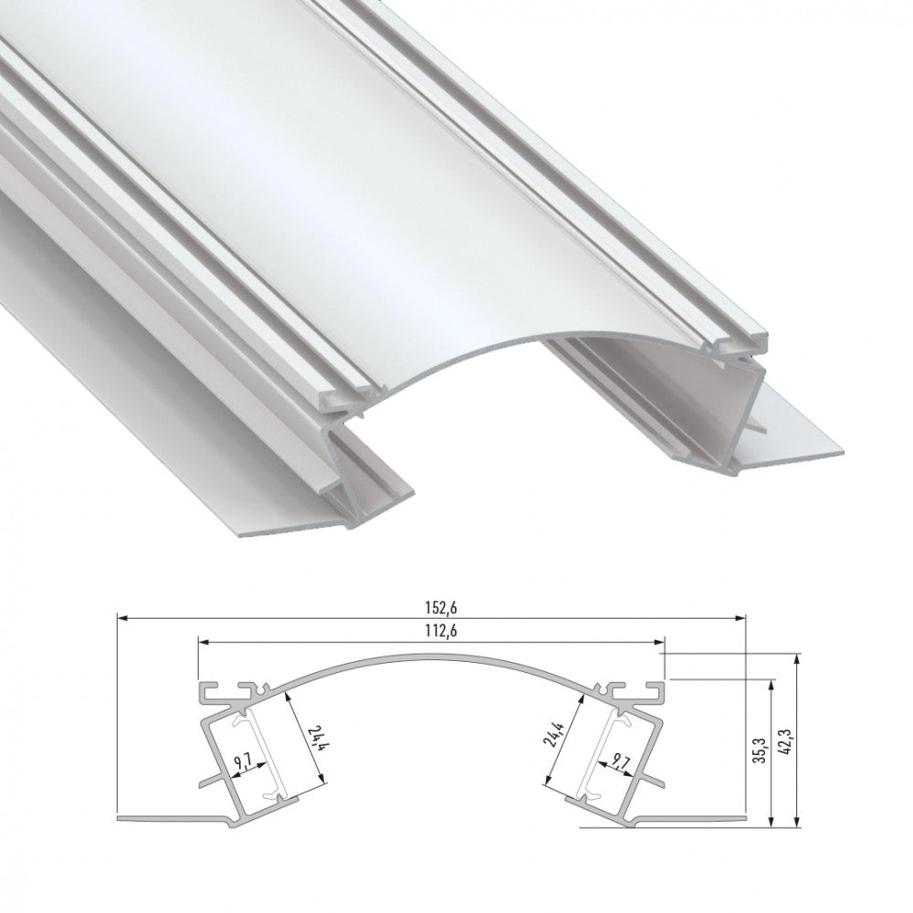 Perfíl Aluminio VEDA 2,02M - Anodizado Plata — Vetonek