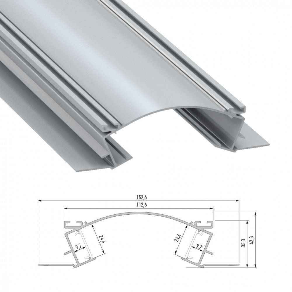 Perfíl Aluminio VEDA 2,02M - Anodizado Plata — Vetonek (2)
