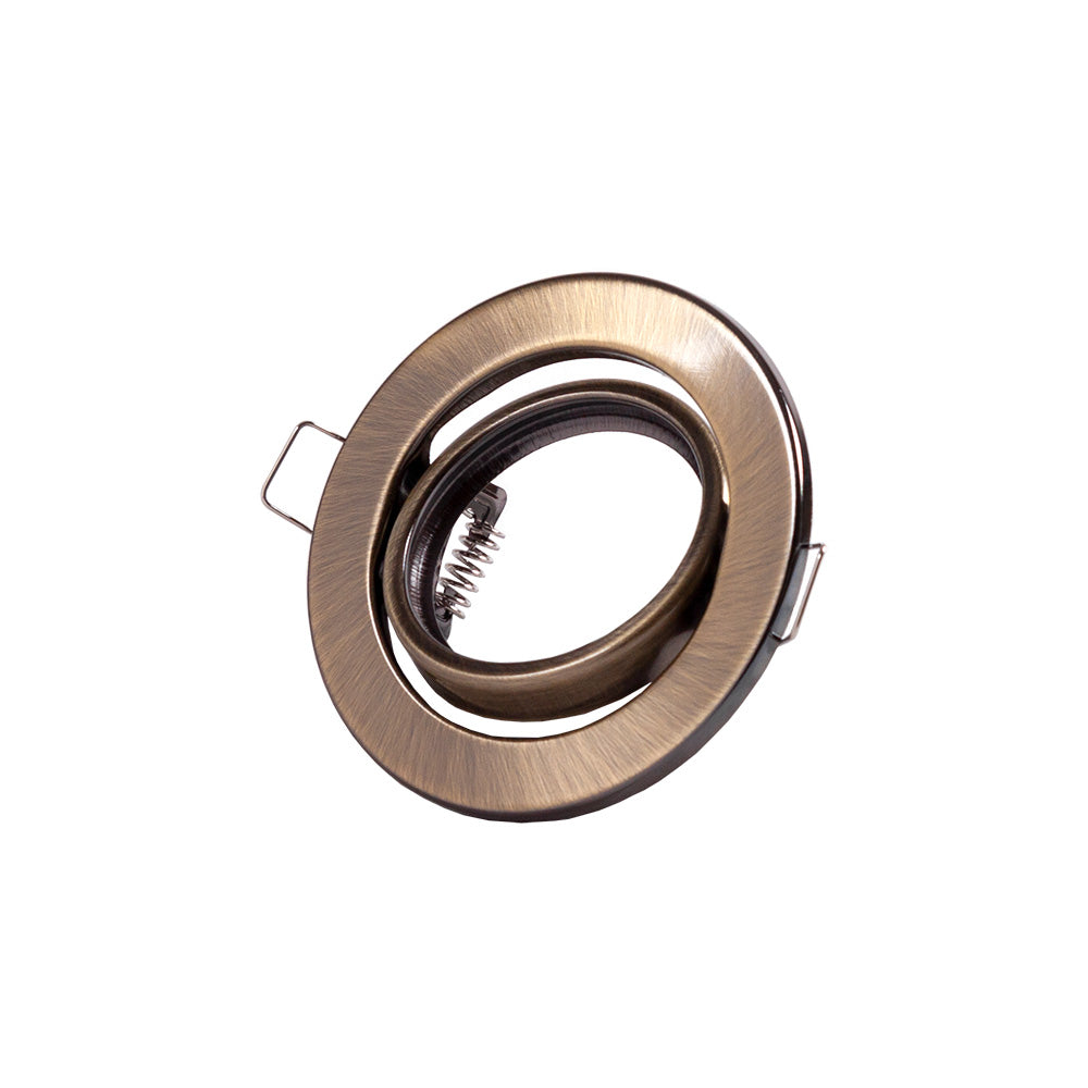 Aro Foco Downlight Circular Basculante "Vepa" Acero 90mm - Latonado — Vetonek