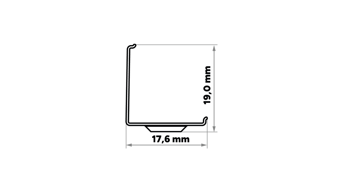 Perfíl Aluminio KIMERA-"ARRE" Anodizado Negro con Difusor Opal , Tapones y Clips Sujección 2,02M — Vetonek (3)
