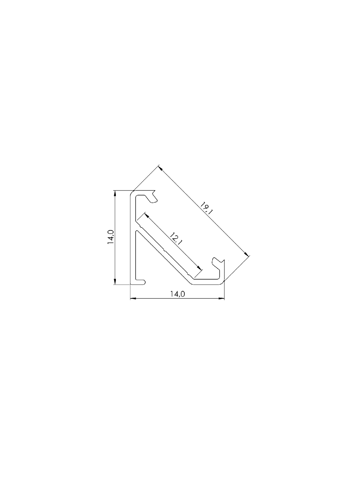 Perfíl Aluminio KIMERA-BARDE Anodizado Plata con Difusor Opal y Tapones 2,02M — Vetonek (3)