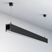 Perfíl Aluminio KIMERA-NORA Anodizado Negro con Difusor Opal y Tapones 2,02M — Vetonek