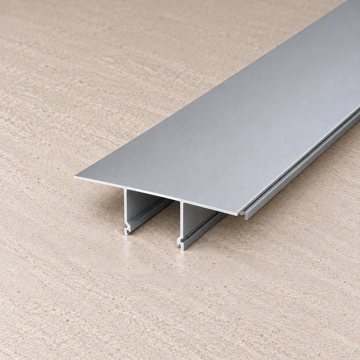 Perfíl Aluminio KIMERA-SKAVE Anodizado Plata con Difusor Opal y Tapones 2,02M — Vetonek