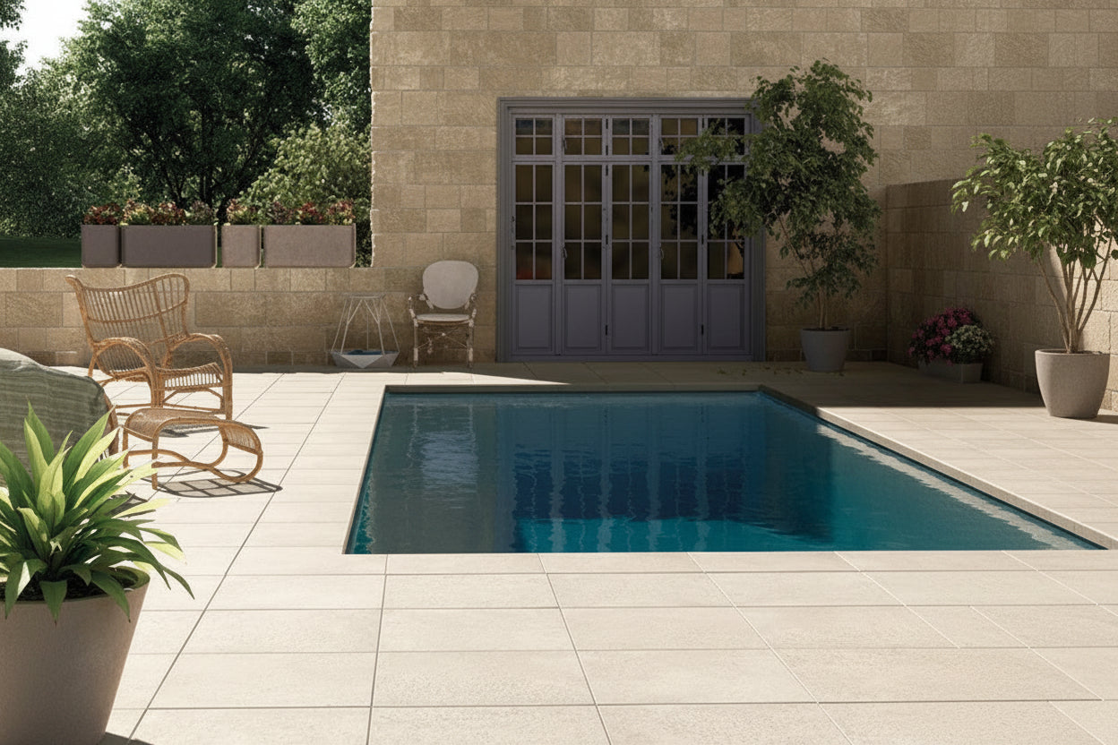 pavimenti piscine bianche antiscivolo vetra