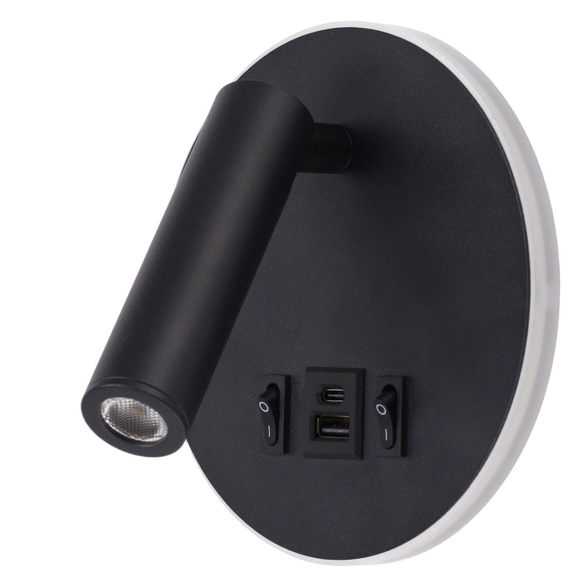 Aplique LED Spot Round 9W con Salida USB-C 630Lm 3000ºK Negro — Vetonek (3)