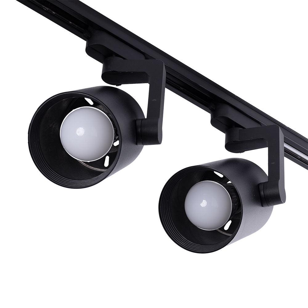 Pack 2 Foco de Carril Monofásico E27 PAR30/A65 - Negro — Vetonek