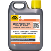 "Bidón de 1 litro de MATT de FILA, cera protectora con efecto mate. Diseñada para suavizar e hidratar superficies de barro, gres rústico y piedra natural rústica. Evita el despolvoreo y facilita la limpieza, proporcionando una cobertura de hasta 40 m² por litro. Ideal para mantener un acabado mate natural en pavimentos y revestimientos."
