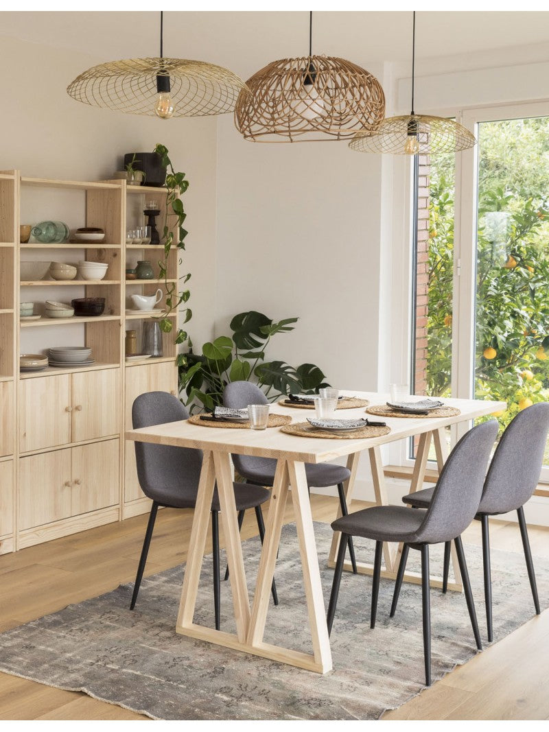 Mesa de Comedor de Madera Maciza de Pino - Sostenible y Versátil Astideco