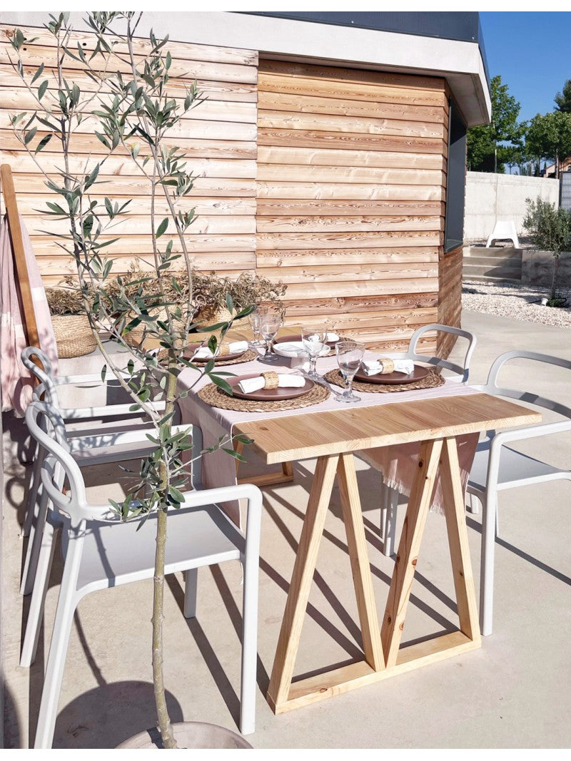 Mesa de Comedor de Madera Maciza de Pino - Sostenible y Versátil Astideco