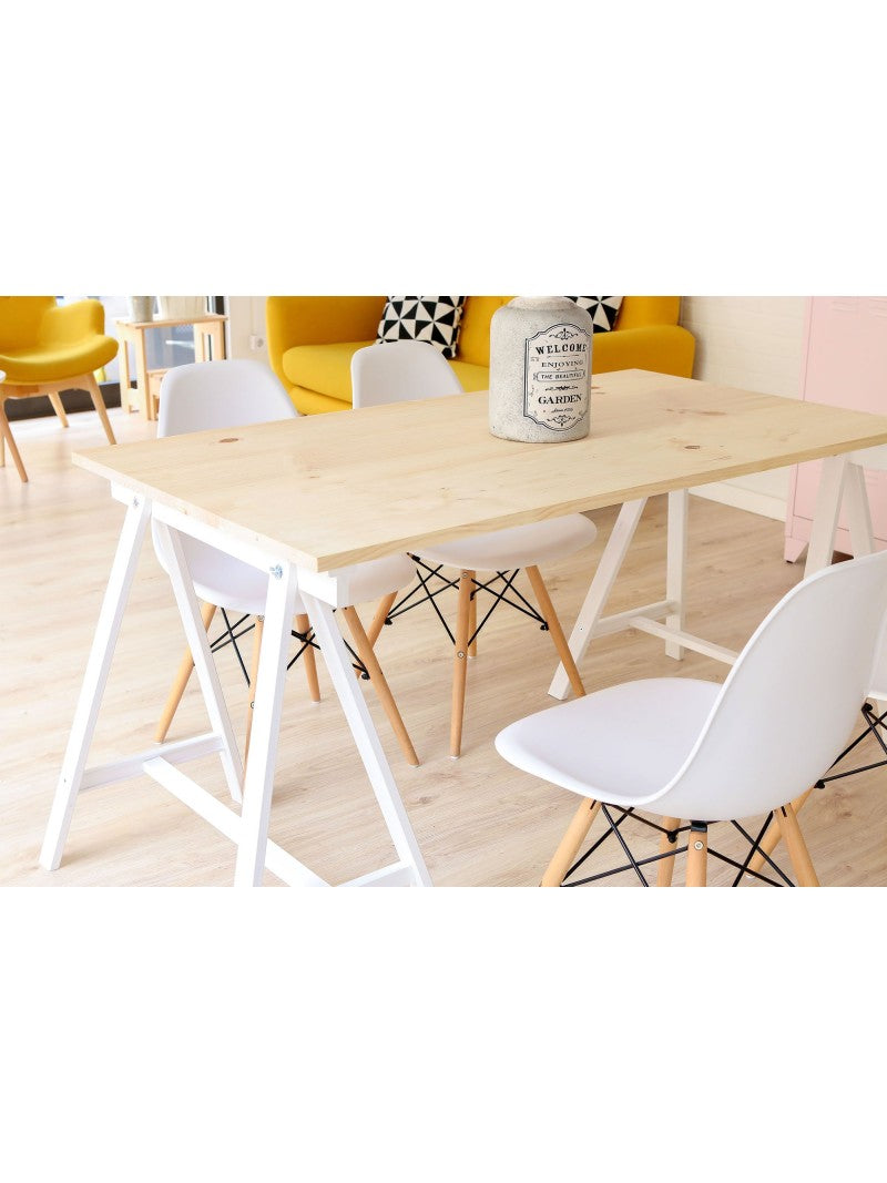 Mesa escritorio de madera con caballete blanco DECO para tu hogar Astideco