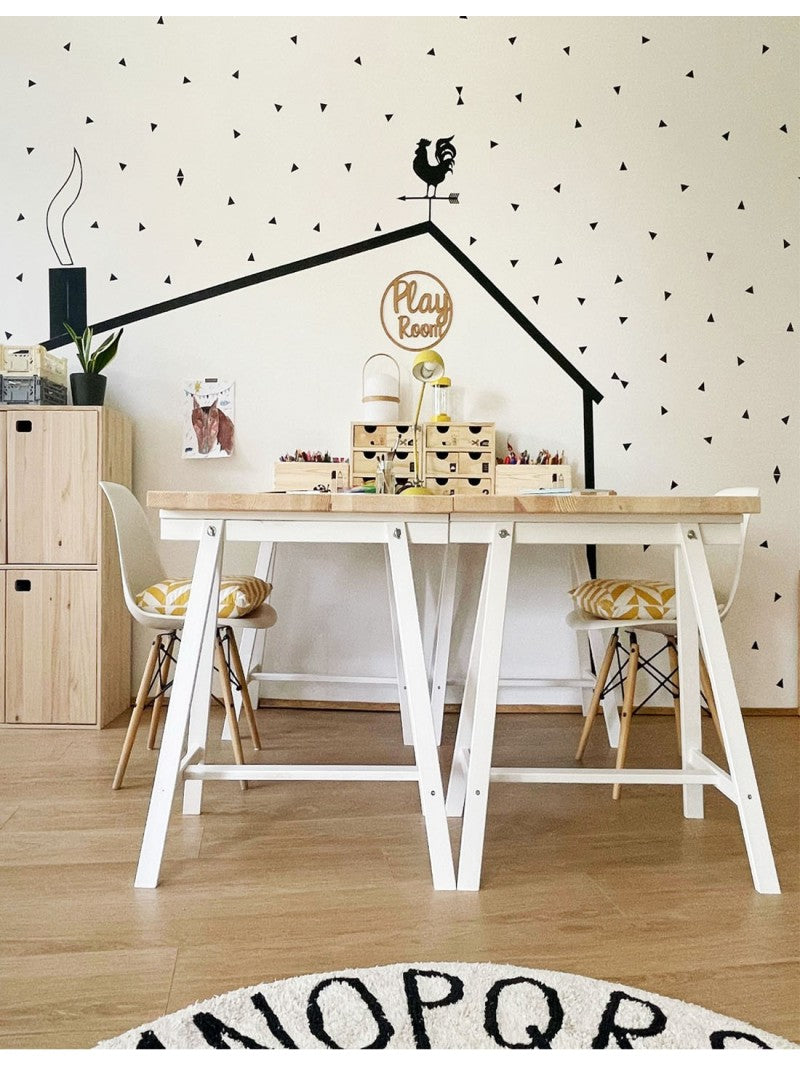 Mesa escritorio de madera con caballete blanco DECO para tu hogar Astideco