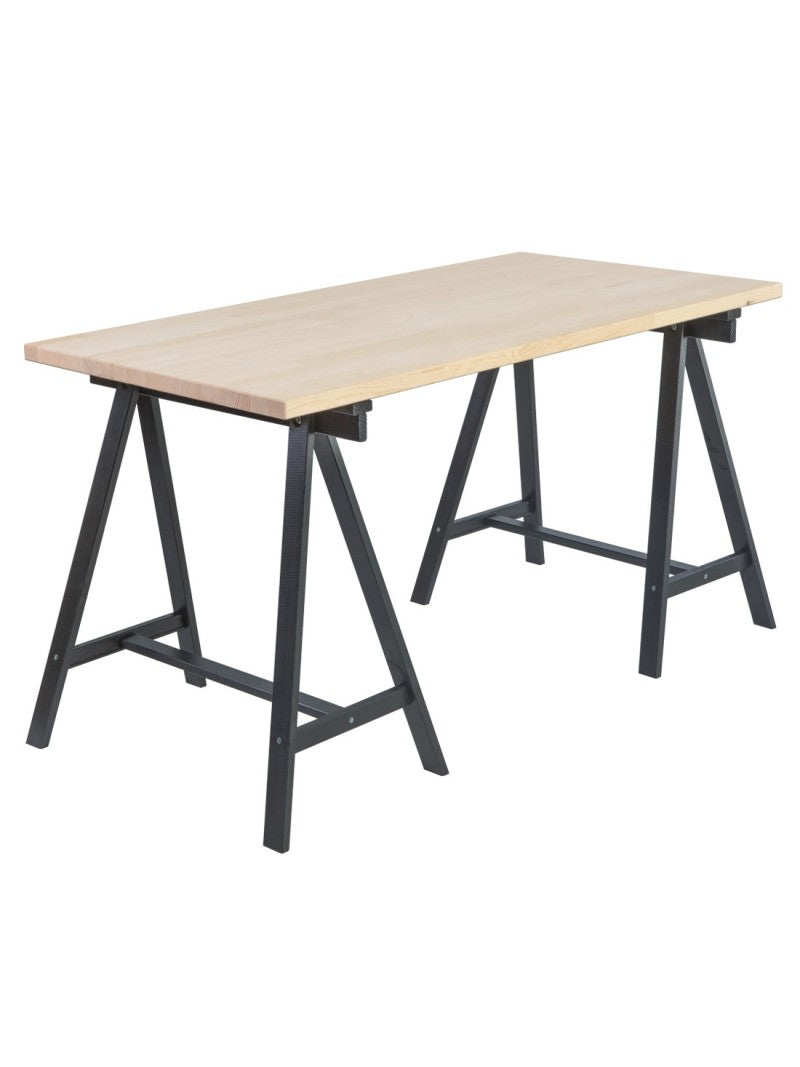 Mesa escritorio de madera con caballete negro DECO Astideco